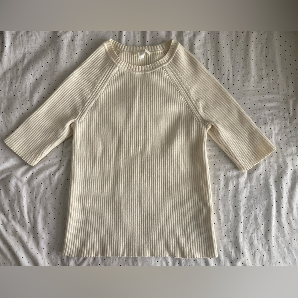 COS White Ribbed Top
